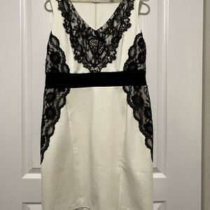 Jennifer Lopez Cream Dress with Black Lace